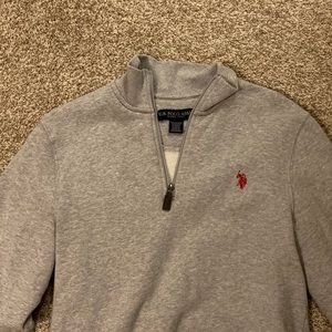 grey quarter zip